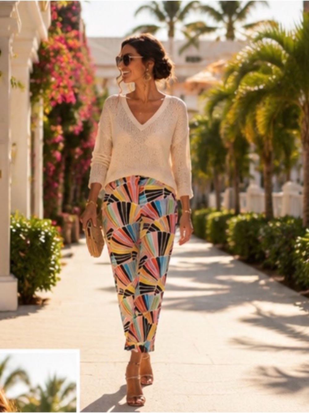 Trina Turk Haute Havana Coppelia Pants Sz 4 Geometric Resort Chic